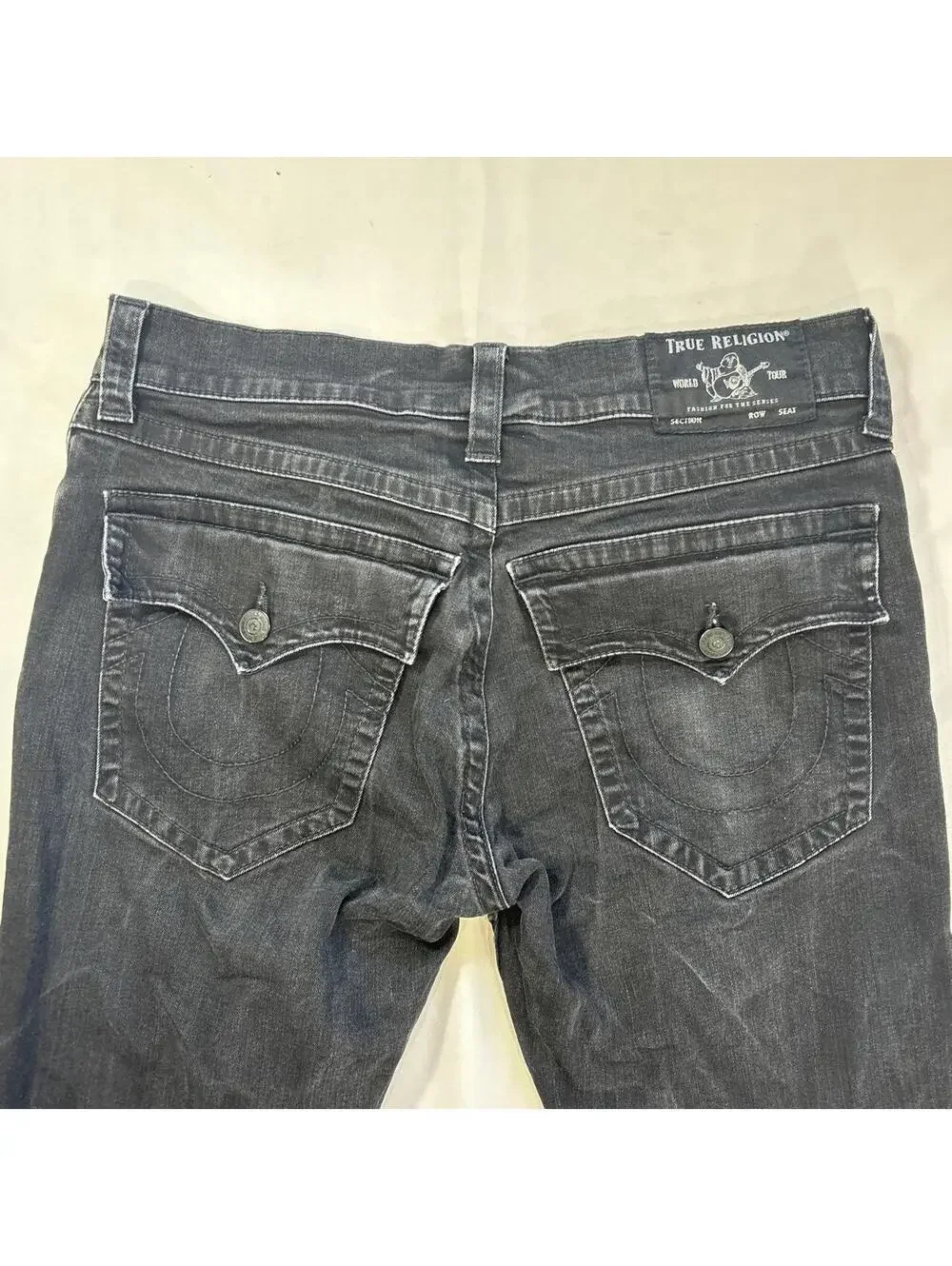 Gothic True Religion Ricky Flap SN Body Rinse Black jeans in men’s size 36.